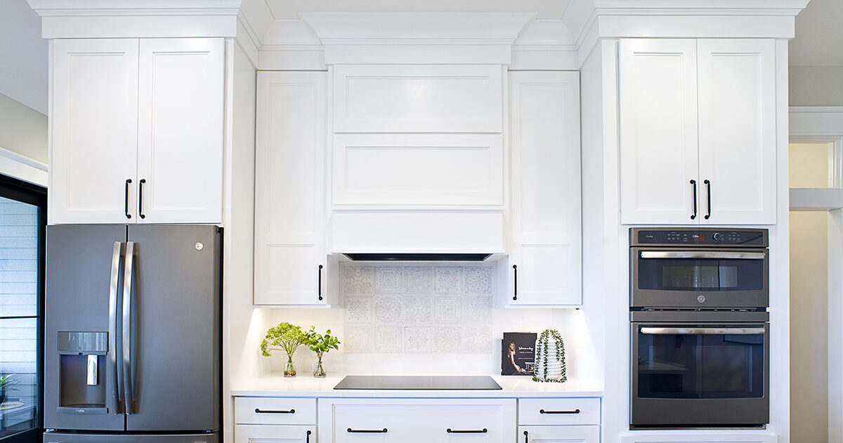 Range hood deals built into cabinet